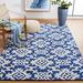Blue/White 72 x 0.28 in Area Rug - The Twillery Co.® Vicksburg Blossom 104 Area Rug In Navy/Ivory Wool | 72 W x 0.28 D in | Wayfair