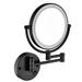 Everly Quinn 8 Inch Led Wall Mount Two-sided Magnifying Makeup Vanity Mirror Metal in Black | 13.38 H x 16.9 W x 3 D in | Wayfair