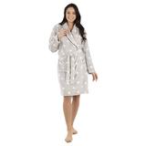 Eider & Ivory™ Premium Printed Flannel Bath Robe w/ Pockets For Women Pink XS/S Polyester | 41 H x 23.5 W in | Wayfair