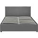 Sfg049 - Solide et Confortable Lit Coffre + Tête de Lit Gris + Pieds pour matelas en 180x200 - 2 x