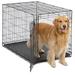 iCrate Single Door Folding Dog Crate, 42" L X 28" W X 30" H, X-Large, Black