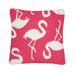 15" x 15" Beachy Flamingo Hooked Throw Pillow