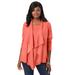 Plus Size Women's Flyaway Cardigan by Jessica London in Dusty Coral (Size 2X)