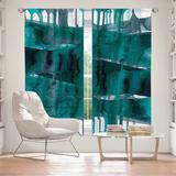 East Urban Home Jemine Color Intoxication I Room Darkening Thermal Rod Pocket 2 Piece Curtain Panel Set Metal in Green/Blue | 61 H in | Wayfair
