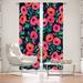 East Urban Home Delaughter Rose Garden Floral Room Darkening Thermal Rod Pocket 2 Piece Curtain Panel Set in Blue/Green/Red | 82 H in | Wayfair