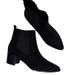 Nine West Shoes | Likenew Nine West Black Textile Booties Stacked Heel & Black Metal Detail Size 9 | Color: Black | Size: 9