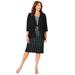 Plus Size Women's Classic Jacket Dress by Catherines in Black And White Dot (Size 5X)