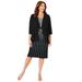 Plus Size Women's Classic Jacket Dress by Catherines in Black And White Dot (Size 3X)