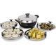 Vinod Hard Anodised Multi Kadai with Idli Tray, Dhokla and Patra Tray Induction Base All in One Cooker Idli Maker Tray Dhokla Maker Tray Patra Maker Tray Multi Steamer Stainless Steel Food Grade