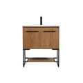 30 inch single bathroom vanity in walnut brown - Elegant Lighting VF42530WB