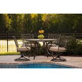 Canora Grey Alejadro 5 Piece Outdoor Dining Set w/ Cushion Wood/Stone/Concrete in Brown/Gray | Wayfair 5E23DCE97204442DA41184CA36991EA6