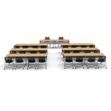 TeamWORK Tables 26 Person Training Meeting Seminar Tables w/ Modesty Panels & 26 Chairs Complete Set Wood/Steel in Brown/Gray | Wayfair 4829