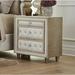 Willa Arlo™ Interiors Malachi 3 - Drawer Nightstand in White/Beige Wood/Upholstered in Brown | 29.75 H x 25.75 W x 17.75 D in | Wayfair