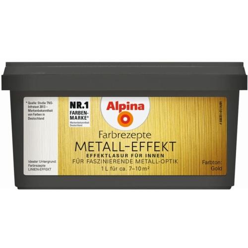 Alpina - Innenfarbe 1 l gold metallisch-glänzend Effektfarbe Wandfarbe
