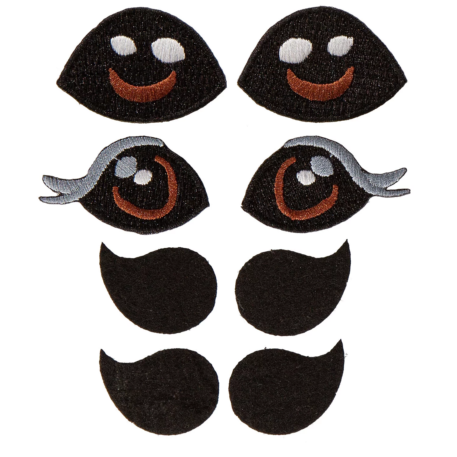 buttinette écussons "yeux et naseaux", dim. : 3 cm, contenu : 8 pièces