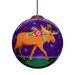 Inner Beauty Holiday Moose Hand painted glass Ornament - N/A