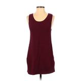 Gap Outlet Casual Dress - Shift Scoop Neck Sleeveless: Burgundy Print Dresses - Women's Size Small