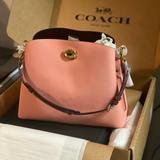 Coach Bags | Coach Willow Shoulder Bag In Colorblock | Color: Gold/Pink | Size: Os