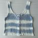 American Eagle Outfitters Tops | American Eagle Henley Cropped Tank | Color: Blue/White | Size: Xs