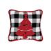 12" x 12" Franklin Farm Tree Tufted Christmas Tufted Throw Pillow