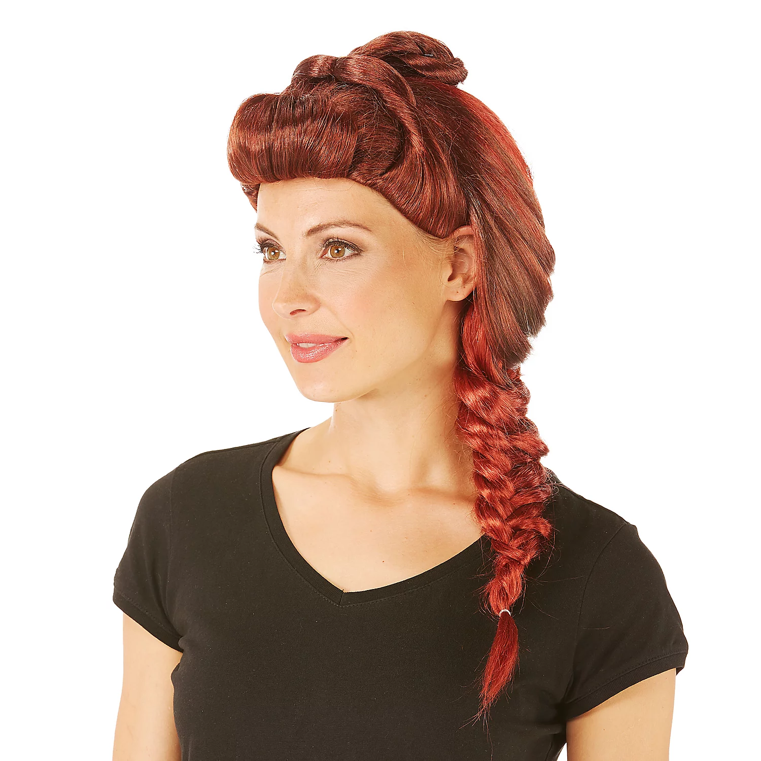 Zopf-Perücke Stella, rot Image
