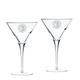 St John Fisher Cardinals 10oz. 2-Piece Luigi Bormioli Titanium Martini Glass Set