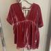 Free People Dresses | Free People Velvet Mini Dress - Size Small - Color Cherry | Color: Pink/Red | Size: S