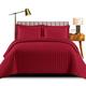 Shop Direct 24 Luxury Quilted Bedspreads King Size Bed Quilt Throws for Beds Reversible Polyester Filling Embossed Bedspreads & Coverlets - Bedding King Size Bed with Pillow Cases 240x250cm Red