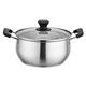 Anawakia Induction Saucepan Stainless Steel with Glass Lid and Heat Resistant Handles (22 cm)