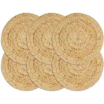 Tischsets 6 Stk. Natur 38 cm Rund Jute Vidaxl Image