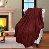 Soft Fuzzy Warm Cozy Blanket Fluffy Sherpa Fleece Throw Wine