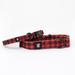 "The Paul" Buffalo Check Plaid PVC Collar for Dogs, Medium, Red / Black