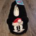 Disney Shoes | Disney Santa Mickey Mouse Womens Fuzzy Slipper Socks (Nwt) | Color: Black/White | Size: S/M