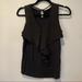 Anthropologie Tops | Anthropologie Deletta “Pinna” Black Satin Ruffle Tank | Color: Black | Size: S