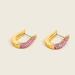 J. Crew Jewelry | J. Crew Nwt Women's Oblong Pav Hoop Earrings - Gold And Pink | Color: Gold/Pink | Size: Os