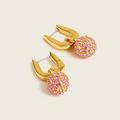 J. Crew Jewelry | J.Crew Pave’ Ball Huggie Hoop Earrings Nwt Pinkgld | Color: Gold/Pink | Size: Os