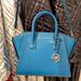 Michael Kors Bags | Michael Kors Avril Small Leather Top-Zip Satchel Color Lagoon | Color: Blue | Size: Small