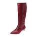Wide Width Women's The Poloma Wide Calf Boot by Comfortview in Wine (Size 7 1/2 W)