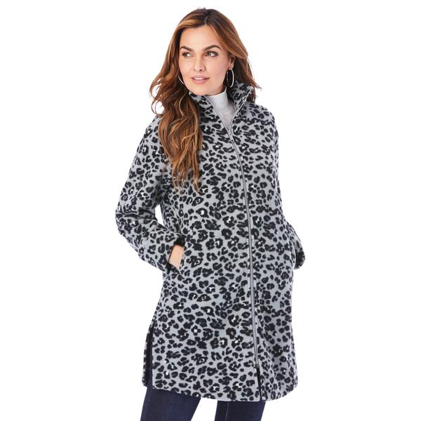 plus-size-womens-plush-fleece-driving-coat-by-roamans-in-gunmetal-graphic-spots--size-34-36--jacket/