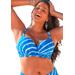 Plus Size Women's Ruler Bra Sized Underwire Bikini Top by Swimsuits For All in Blue Tie-dye (Size 40 DD)