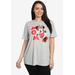 Plus Size Women's Disney Minnie Mouse Mom T-Shirt Short Sleeve by Disney in Gray (Size 2X (18-20))