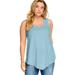 Plus Size Women's V-Neck Pointed Front Tank by ellos in Aqua Sky (Size 18/20)