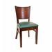 ERF, Inc. Side Chair Faux Leather/Wood/Upholstered in Green | 34 H x 17 W x 17 D in | Wayfair ERP-B1081-DM-Vinyl-GRN