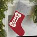 Personalization Mall Dog Bone Personalized Fur Christmas Stocking Polyester in Gray | 19.5 H x 7.5 W in | Wayfair 27876-GF