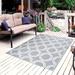 Gray/White 108 x 72 x 0.08 in Area Rug - Latitude Run® Latitude Run Reversible Indoor/Outdoor 100% Recycled Plastic Floor Mat/Rug - Weather, Water, Stain | Wayfair