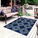 White 108 x 72 x 0.08 in Area Rug - Canora Grey Canora Gray Reversible Indoor/Outdoor 100% Recycled Plastic Floor Mat/Rug - Weather, Water, Stain | Wayfair