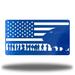 Rosalind Wheeler Soldier Flag Metal Wall Décor Metal in Blue | 9.75 H x 18 W x 0.0625 D in | Wayfair 86D6443CF5054542A4A84A72F99F140B