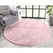 Black 35 x 0.8 in Area Rug - Well Woven kids Opal Crest Modern Solid Glam Faux Fur Plush Light Pink Glam Shag Area Rug Polyester | Wayfair