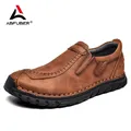 Mocassins en cuir pour hommes chaussures d'extérieur confortables respirantes plates