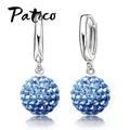 Boucles d'oreilles Multi couleurs pour femmes 1 paire en argent Sterling 925 pur autrichien pavé